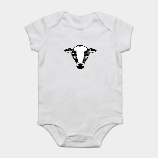 Cute Cow Face Baby Bodysuit by mailboxdisco